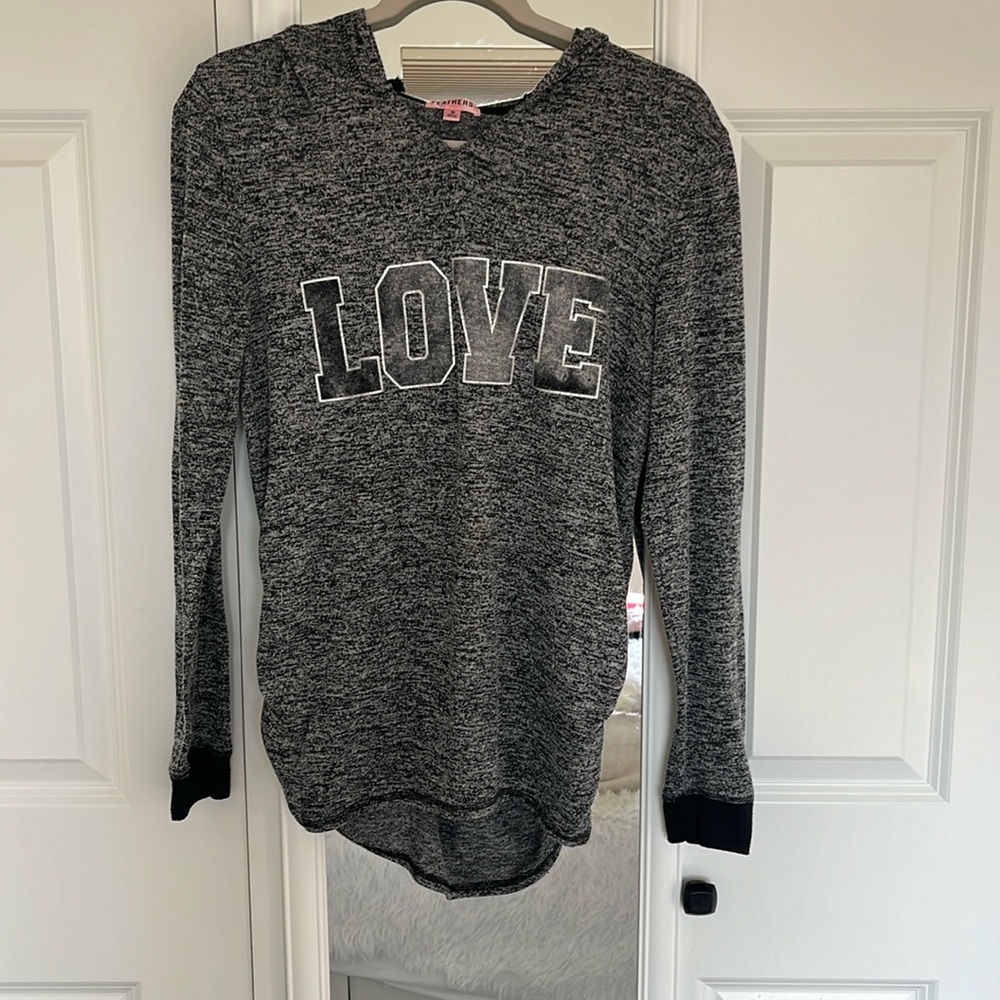 Feathers Maternity Hooded Long Sleeve Shirt Size Mediuml